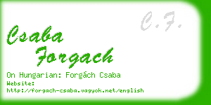 csaba forgach business card
