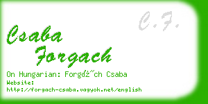 csaba forgach business card